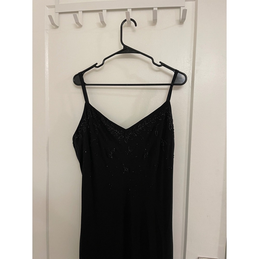 Vintage Black Beaded Whimseygoth Black Tie Wedding Dress frill Fairycore